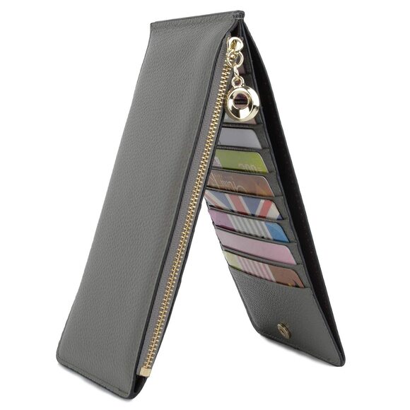 Handbags - 6968 RFID Blocking Leather Multi Card Organizer Wallet with Zipper Pocket